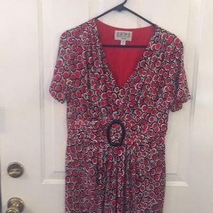 Nwot Red and black patterned dress